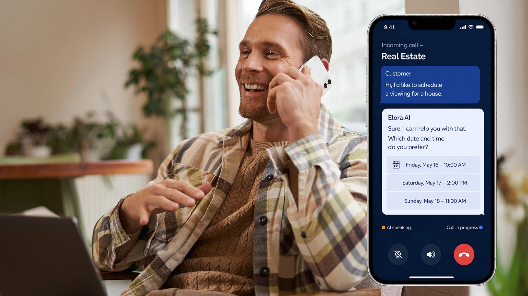 Elora — AI Receptionist for Businesses | 24/7 Call & Chat